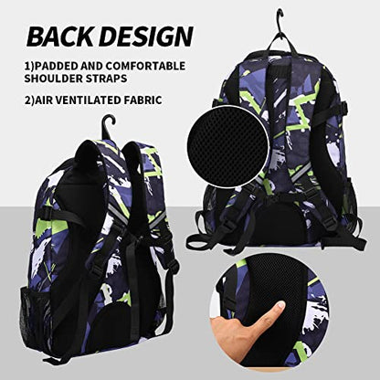 Sports Baseball&Softball Bat Bag For Youth｜Adults, Baseball Equipment Backpack Bag with Shoe Compartment,Fence Hook,Holds Bat, Helmet, Glove - color: Dark Blue
