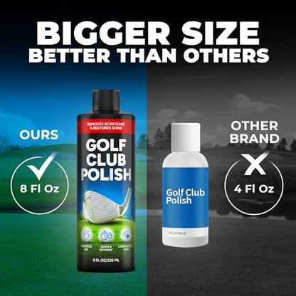 Golf Club Polish - Golf Club Head and Groove Cleaner, Rust Remover for Metal, Zinc, Aluminum, and Steel, Easy to Use Club Cleaner, Instant Rust, Scuff & Stain Remover - , Clean, Polish & Restore