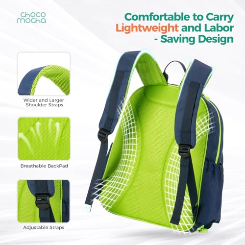 Choco Mocha Kids Tennis Bag, 16 Inch Youth & Junior Tennis Backpack with Shoe Compartment, Holds 2 Rackets (21–23 Inch) - color: Camo Gray