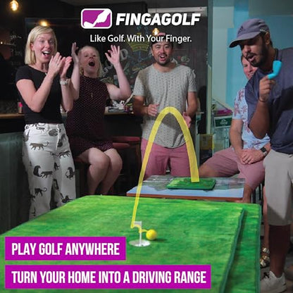 Fingagolf Indoor Golf Game Realistic Golf for Home, Office, or Travel – Unique Gift for Golfers of All Ages - style: Tee Box and Green Playmats