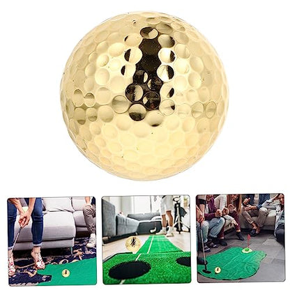 Toyvian Gold Two-Layer Golf Practice Ball Sturdy Training Tool for Putting Game for Indoor and Outdoor Use