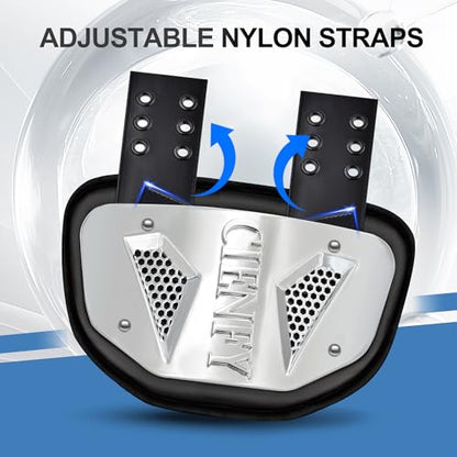 Football Back Plate, Lower Backplate with Hard Shell, High Impact Padding and Durable Adjustable Straps for Youth and Adults - color: Silver, size: Adult