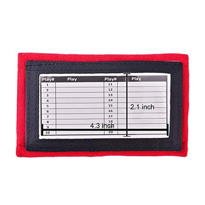 Quarterback (QB) 3 Sheet Play Wristband Youth Perfect for Football Plays, Softball Signs & Baseball (20 Pack) - color: Red