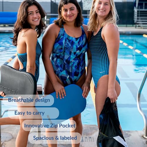 Sporti Swimming Equipment Bags, Mesh Drawstring Backpack,Swim Bag for Swimmers,Mesh Backpack for Beach - color: Aqua, style: 2. Mesh Bag With Zipper Pocket
