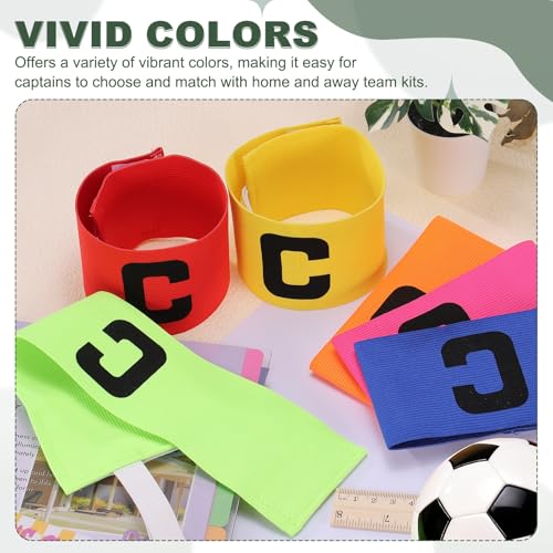 Captain Armbands, Adjustable Leader Arm Band for Soccer Elastic Team Sport Arm Band -Fitting for Football/Volleyball/Rugby - color: Red/Blue/Yellow