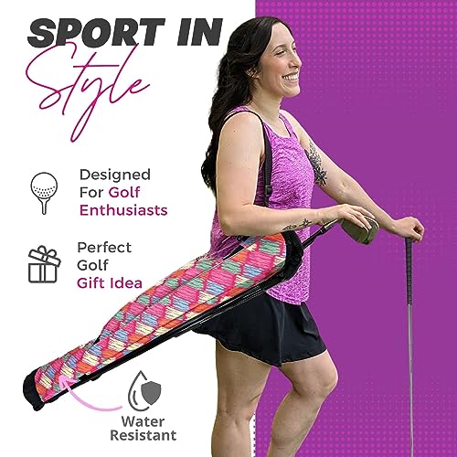 Taboo Fashion Sunday Golf Bags for Women - Lightweight Golf Range Bag with Self Flexing Stand and Shoulder Strap for Driving Range, Par 3 or Executive Course - color: Posh Pink