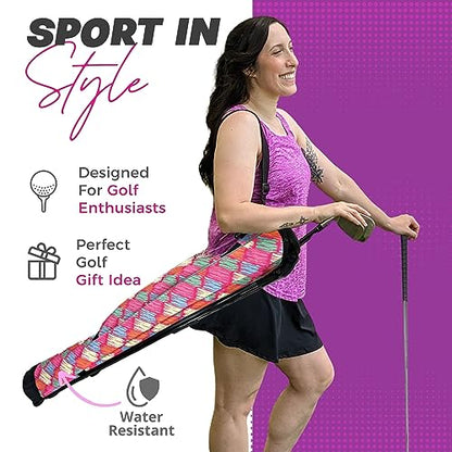 Taboo Fashion Sunday Golf Bags for Women - Lightweight Golf Range Bag with Self Flexing Stand and Shoulder Strap for Driving Range, Par 3 or Executive Course - color: Posh Pink
