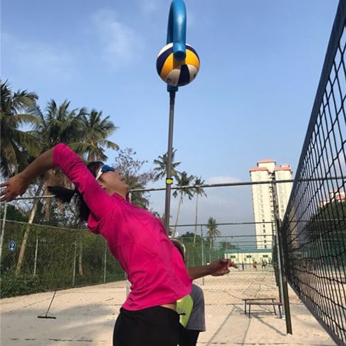 Volleyball Spike Trainer Pro SPT5005 – Premium Training Aid for Spiking, Serving & Blocking – Adjustable Lightweight Aluminum Pole & Secure Ball Holder – Question Mark Hook,No Ball Included