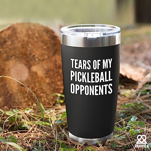 Panvola Tears of My Pickleball Opponents Tumbler Sports Player Gifts For Dad Mom Grandpa Grandma Vacuum Insulated Stainless Steel Tumbler With Removable Lid And Straw (20 oz) - style: 20 oz