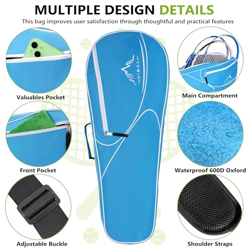 Himal 3 Racquet Tennis Bag With Protective Pad, Tennis Racket Bag for Men Women, Sports Enthusiasts of All Ages - color: Blue