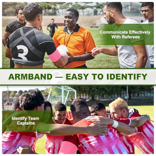 PATIKIL Soccer Captain Armband, Captain Arm Bands for Soccer Elastic Captain Arm Band Sports Captain Armbands - color: Pink