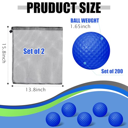 200 Pcs Foam Golf Practice Balls Bulk Realistic Feel Limited Flight Training Balls Soft for Outdoor Swing Indoor Backyard Training