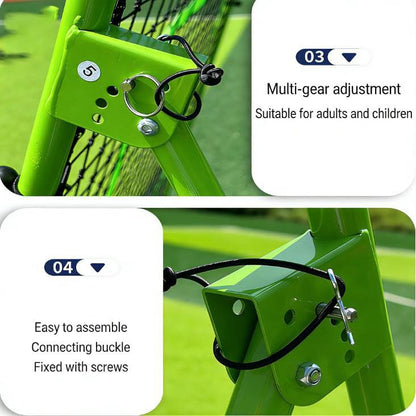 Volleyball Rebounder Net 7x4 FT, 5 Angle Adjustable, High-Tension PE Net with Steel Frame for Soccer Baseball Lacrosse Training