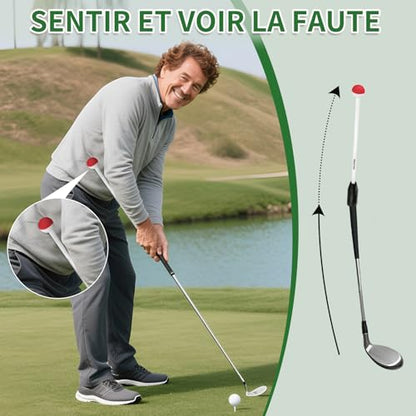 Rib Stick,Golf Training Swing Aid,Golf Training Aid,Chipping Training Aid,Golf Alignment Sticks,Rotation and Golf Wrist Hinge Trainer Fits Mens, Womens,Kids/Junior Clubs,White