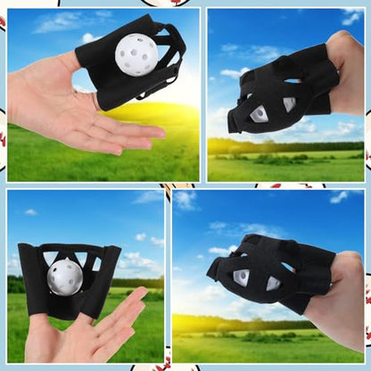 Zhengmy 10 Packs Web Glove Baseball Training Glove Designed to Catch Golf Sized Practice Ball Catcher Training Aids Suitable for Softball Field Drills Hand Eye Coordination Teaching - size: Large