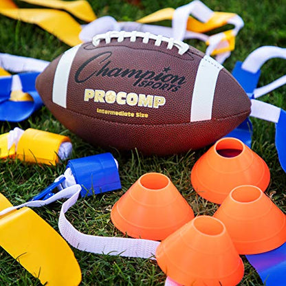 Champion Sports Quick Release Flag Football Set – Durable Belt, 3 Detachable Flags & Adjustable Fit (25”-50”)