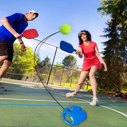 Tennis Rebound Trainer – Portable Practice Equipment with Built-in Storage | String Ball Tenis Training Tool, Re Bound Trainer for Adults Kids, Tennis Skill Improvement, Practice Court Accessory,
