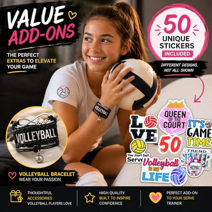 Volleyball Training Equipment Aid - Practice Your Serving, Setting & Spiking with Ease, Great Solo Serve & Spike Trainer for Beginners & Pro, Perfect Volleyball Gift - style: VbStar Pro