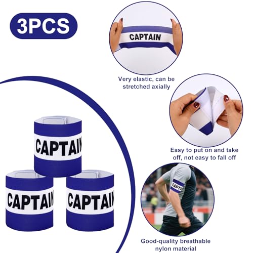 Captain Armbands Soccer, Adjustable Leader Football Arm Bands Breathable Soccer Captain Armband Sport Accessory - color: Royal