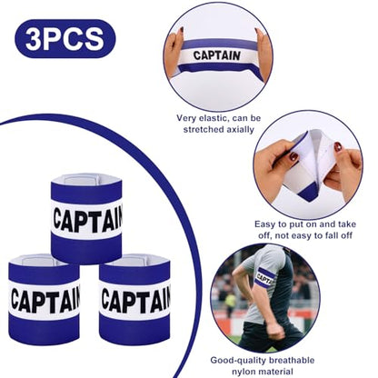 Captain Armbands Soccer, Adjustable Leader Football Arm Bands Breathable Soccer Captain Armband Sport Accessory - color: Royal