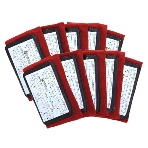 Football Play Wristbands - Youth Quarterback Gear - Wristband Playbook for Football and Softball Signs - color: Red