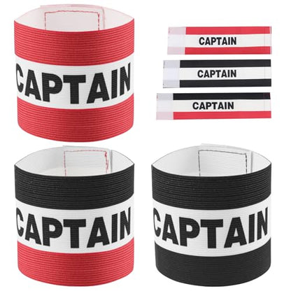 3pcs Captain Arm Bands for Soccer, Football, and Rugby Stylish Black Armbands for Youth and Adult Teams Perfect for Soccer, Volleyball, and More