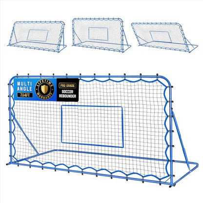 Soccer Baseball Rebounder Net, Soccer Goal Net, Volleyball Softball Rebound Pitchback Net Quick-Switch Angle Training for Control, Passing Practice, Bounce Back Rebounder Goals Gifts Trainer Equipment - size: 7FTx4FT