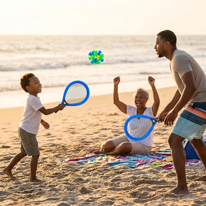 Whackminton Outdoor Game Set - No Net Required! - Fun Racket Game for All Ages - Perfect Outdoor Sport for Park, Backyard, Lawn, Beach, Camping