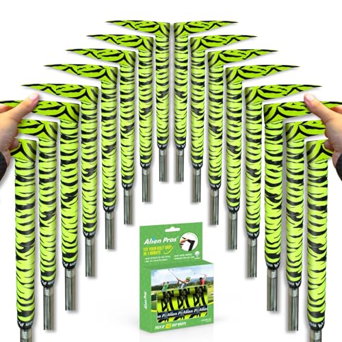 Alien Pros Golf Grip Wrapping Tapes - Innovative Golf Club Grip Solution - Enjoy a Fresh New Grip Feel in Less Than 1 Minute - style: 16-Pack Neon Tiger