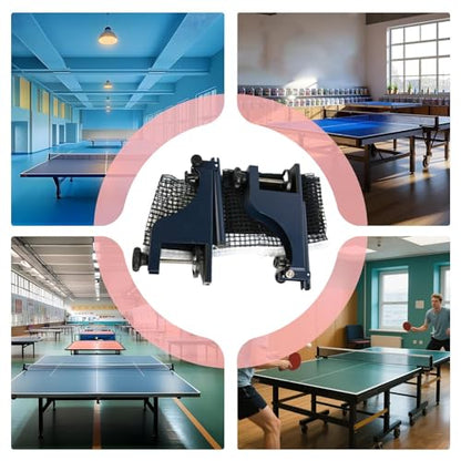 Table Tennis Net - Retractable Pingg Pong Net Set | Mesh with Adjustable Clamp | Adjustable Portable Outdoor Professional Heavy Duty Sport Accessories for Backyard Games Basement Recreation School Gym
