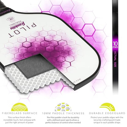 Franklin Sports Pickleball Paddle - Pilot Polypropylene Core Pickleball Racket - Official USA Pickleball (USAPA) Approved Pickleball Paddle - Lightweight Pro Racket - 10mm Thick Core