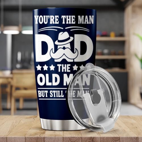You'Re The Man Dad Old But Still Design 20 Oz Stainless Steel Tumbler For Father Grandfather Father'S Day Birthday Gift Mug Coffee Insulated Outdoor Iced Heat Bottle - color: Father Appreciation 5W