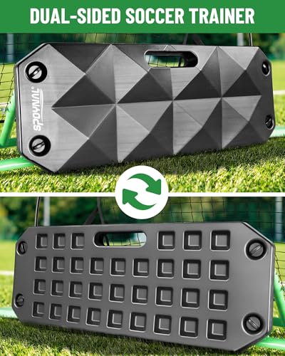 SPOYNAL 2-in-1 Soccer Rebounder with Adjustable Dual-Sided Rebound Board, Soccer Rebounder Net for Passing, Volleys & Ground Drills, Soccer Training Rebound Net for Solo & Team Practice