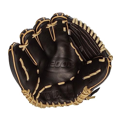 Wilson A2000 Pitcher's Baseball Gloves - color: Black/Blonde, size: 12"