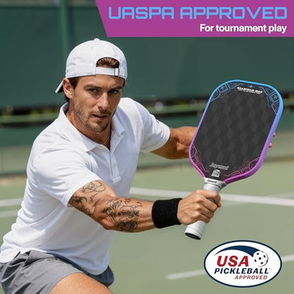 3D-T700-18K Carbon Fiber Pickleball Paddle with 14mm Foam Core, USAPA Approved Premium Pickle Ball Racket Set with Enhanced Spin, Balance Control & Power, Gearfoam Max