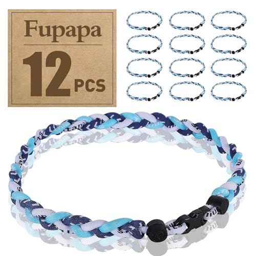 Premium 12Pack Baseball Necklaces, Multi-Color 18inches Sports Necklaces, Ideal for Baseball Team Gifts, Party Favors, Sports Parties - color: Navy_Stitch Lt_Blue White