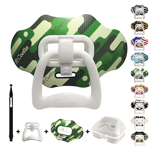 Football Mouth Guard Lip Guard 2-in-1 Transformer Pacifier Football Sports Lip Protector for Adults & Youth USA Flag & Fangs Mouthpiece (Case Included)