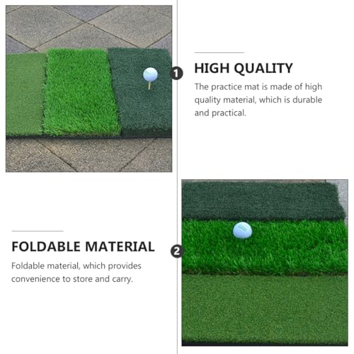 Ciieeo Portable Golf Practice Mat Foldable Long Short Grass Swing Hitting Mat Training Aid for Indoor Outdoor Use Beginner Golfers