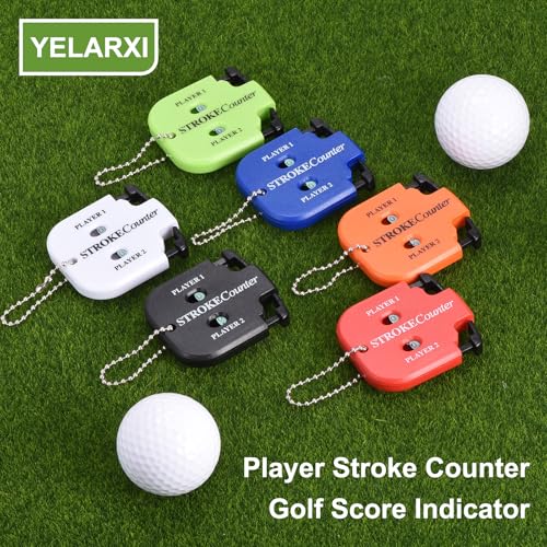 Golf Score Indicator, Stroke Counter Clicker Portable Handy Count Shot Keeper with Key Chain for Golfer Training