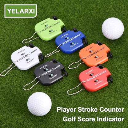 Golf Score Indicator, Stroke Counter Clicker Portable Handy Count Shot Keeper with Key Chain for Golfer Training