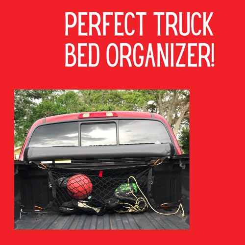 Garage Door Storage Net- Truck Accessories - Truck Bed Organizer- Toy/Sports/Fishing/Equipment Storage- Cargo Netting Hidden Storage