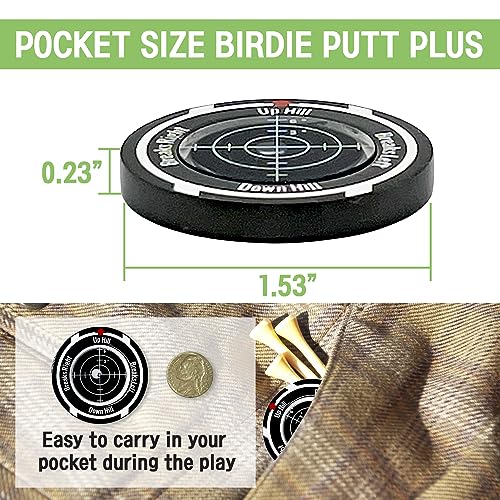 Birdie Putt Green Reader | Poker Chip Style Ball Marker Compact & Stylish Golf Putting & Green Reading Aid Bubble Level High Precision Alignment Reader Tool Golf - color: Black & Black