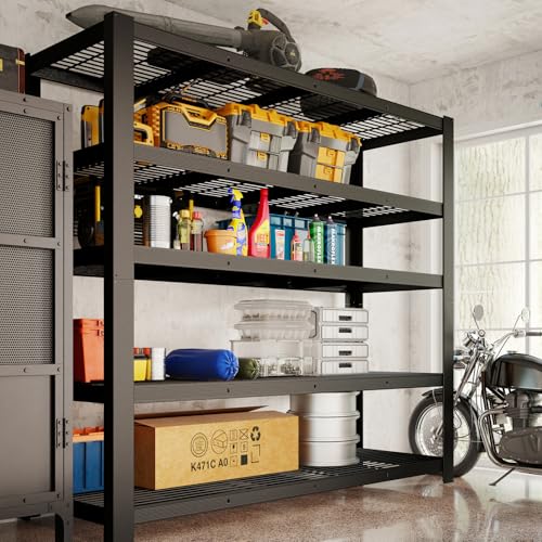 Heavy Duty Garage Shelving,5-Tier Storage Shelves(84" Hx24 Dx55 W),3050LBS Capacity Industrial Shelving Units and Storage,Adjustable Shelving Unit for Garage,Warehouse,Basement - size: 55x24x84