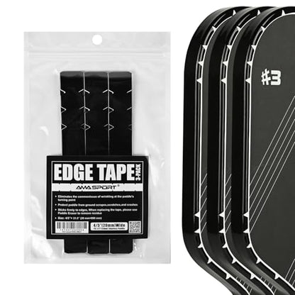 PICKLETECH Pickleball Paddle Protection Tape - Paddle Head Edge Guard - Racket Edge Protection Tape -Fit Perfectly Curved Edge -No Wrinkling - color: Clear Black, size: Width 20mm