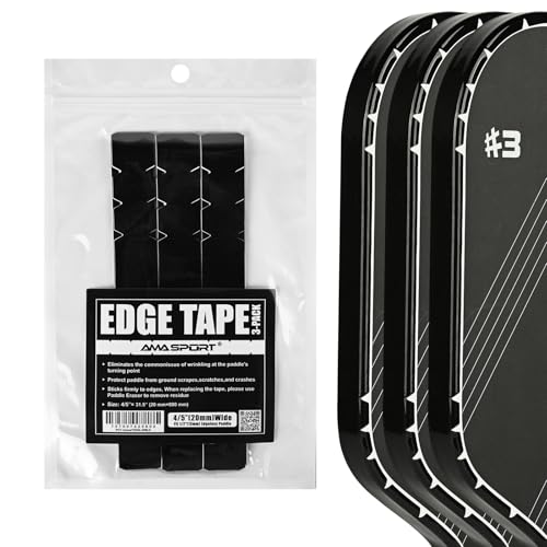 PICKLETECH Pickleball Paddle Protection Tape - Paddle Head Edge Guard - Racket Edge Protection Tape -Fit Perfectly Curved Edge -No Wrinkling - color: Clear Black, size: Width 20mm