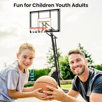 BACKYARD BLITZ Basketball Hoop,5.3-7.3FT &8-10FT Adjustable Basketball Hoop Outdoor,44in&48in Backboard Portable Basketball Goal