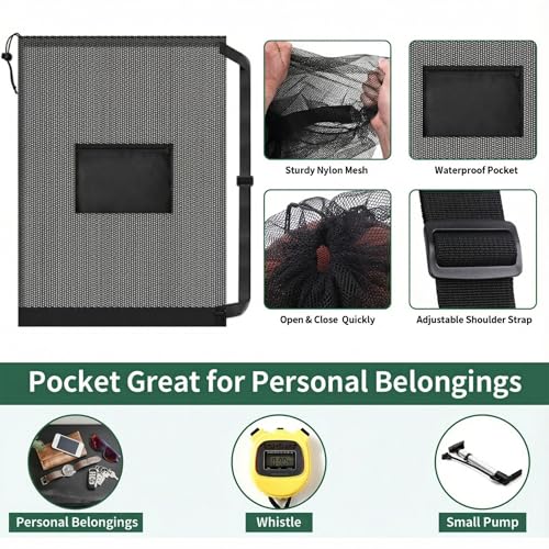 Extra Large Soccer Ball Bag，40x30 Inch Extra Large Mesh Equipment Sack for Coaches, Storage Bag for Basketball, Volleyball, Gym Equipment, Swimming Gear - color: Black+Black (With Pocket)