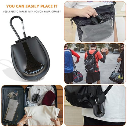 Sports Mouth Guard Case with Carabiner - Protective Storage Container for Football, Basketball, Hockey Mouthguards - Portable Travel Box - Black