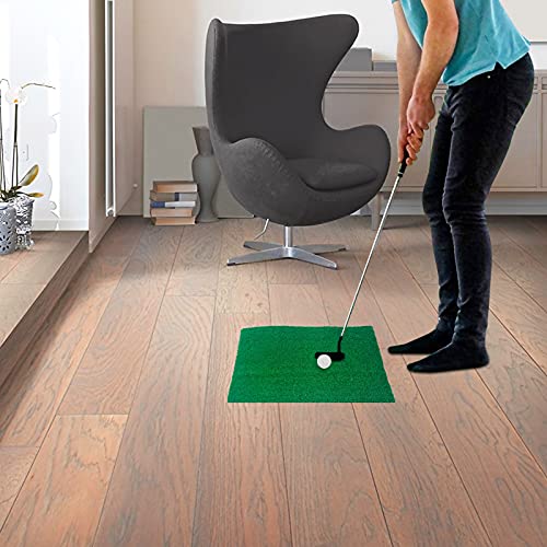 SM SunniMix Golf Hitting Mat Portable Residential Practice Grass Mat Beginner Swing Detection Mat Golfer for Indoor & Outdoor - 30x30cm