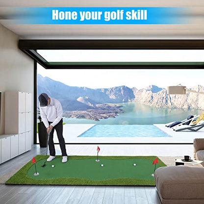 Golf Putting Green/Mat-Golf Training Mat- Professional Golf Practice Mat- Green Long Challenging Putter for Indoor/Outdoor - style: 4x10ft
